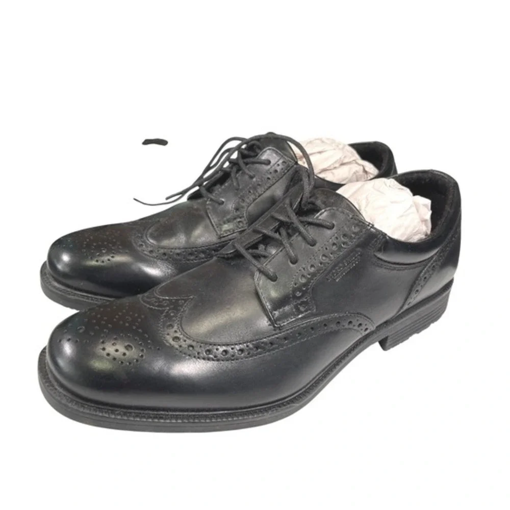 Rockport 9 Black Leather Wingtip‎ Oxfords Waterproof Essential Details V73842